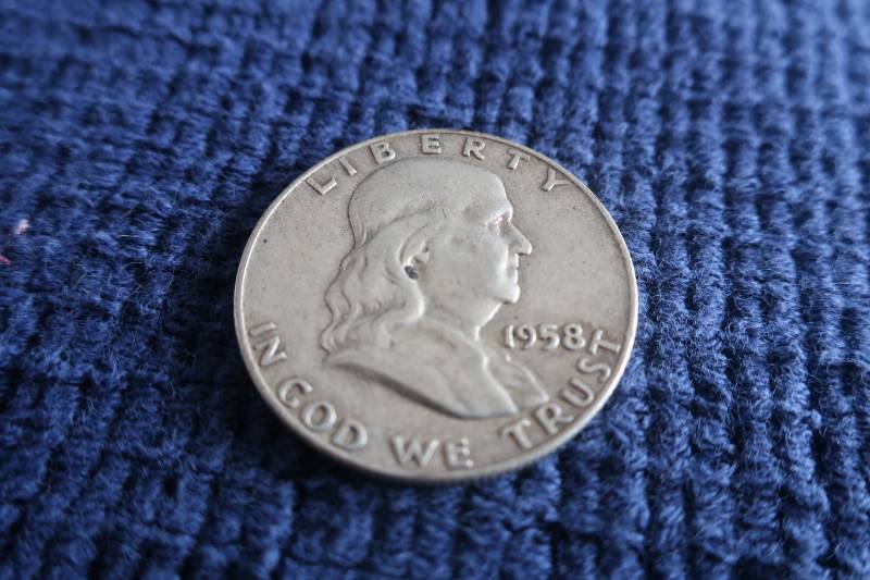 lot 420 image: 1958 D Franklin Half Dollar
