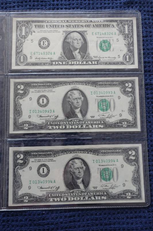 lot 449 image: 3 Bills in Plastic Sleeve