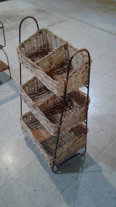lot 3 image: Wicker Basket Shelf, Used, Some Wear