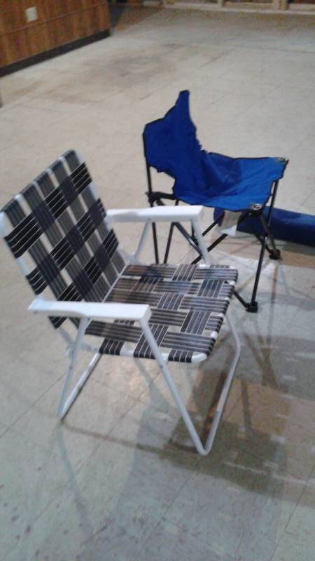 lot 23 image: Pair Of Folding Chairs, With One Kids Folding Chair