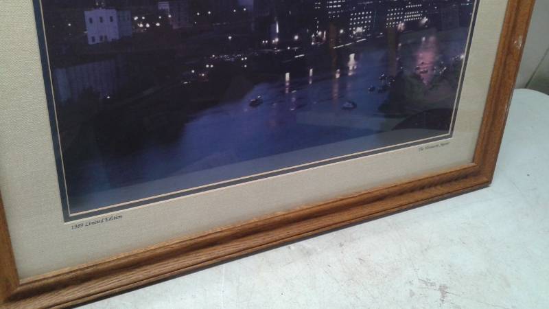 lot 27 image: Framed Large Picture Of Downtown Saint Paul, Used, Some Wear