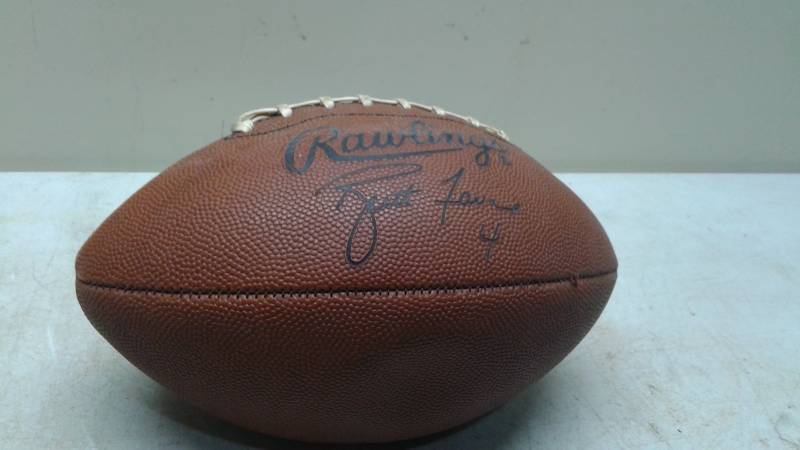 lot 66 image: Brett Favre Jr MVP Rawlings Football, Used