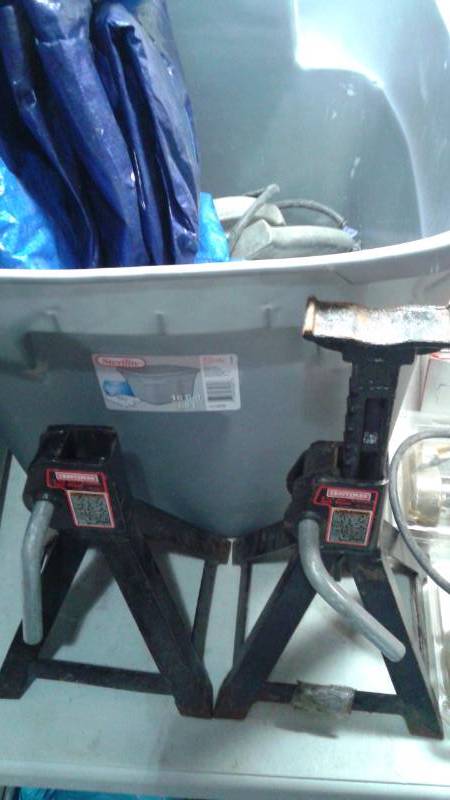 lot 48 image: Bin Filled With Tools, Hardware, Tarps