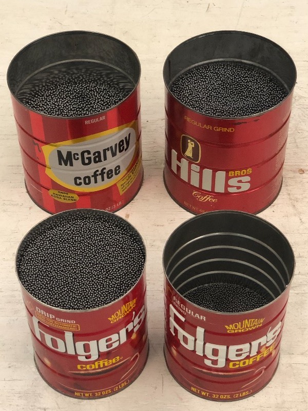 (4) Tin Cans Of Assorted Shotshell Reloading Shot
