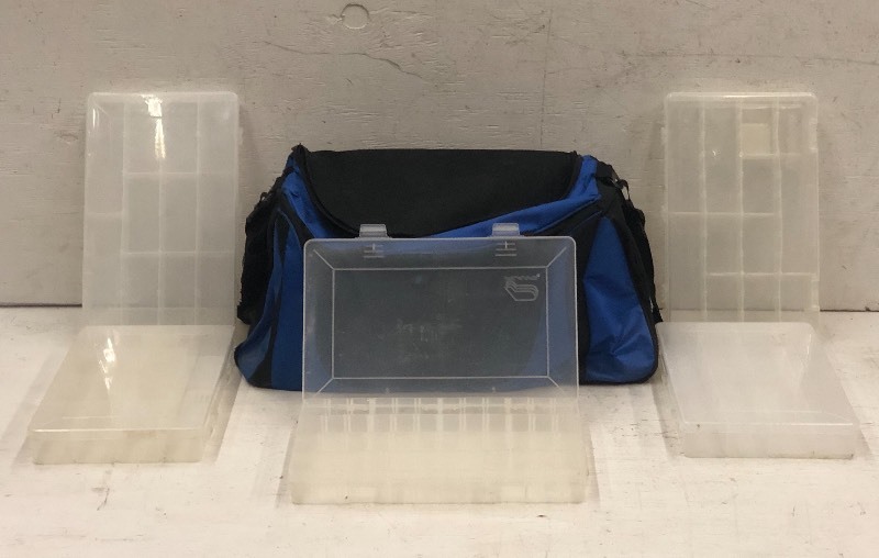 Duffle Bag With (5) Tackle Boxes