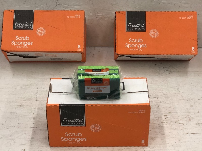 (3) Cases Of Heavy Duty Scrub Sponges
