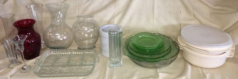 lot 51 image: Depression Glass and Other Glassware