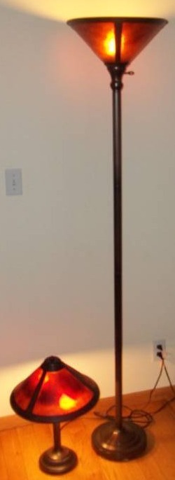 lot 97 image: Craftsman Style Floor and Table Lamp