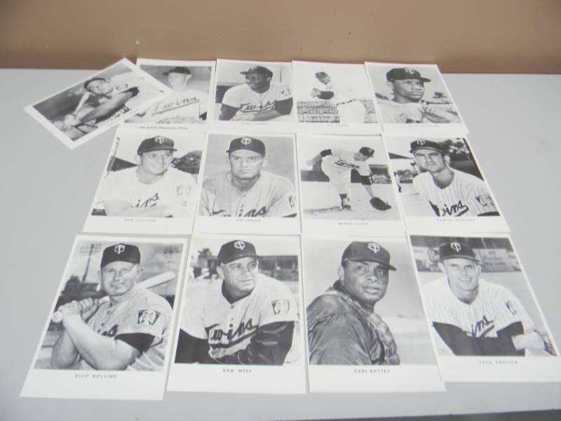 lot 41 image: 13 RARE VINTAGE MINNESOTA TWINS BLACK & WHITE 5 BY 7 PHOTOS - NICE - SEE PICTURES