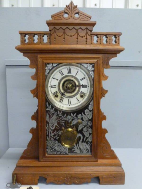 lot 24 image: Antique Gingerbread Clock