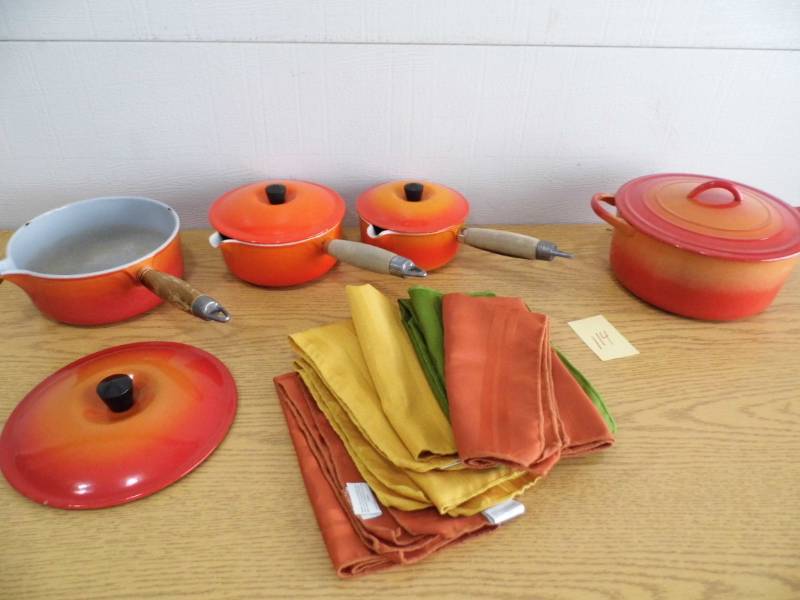 lot 114 image: Cast Iron Coated Cookware