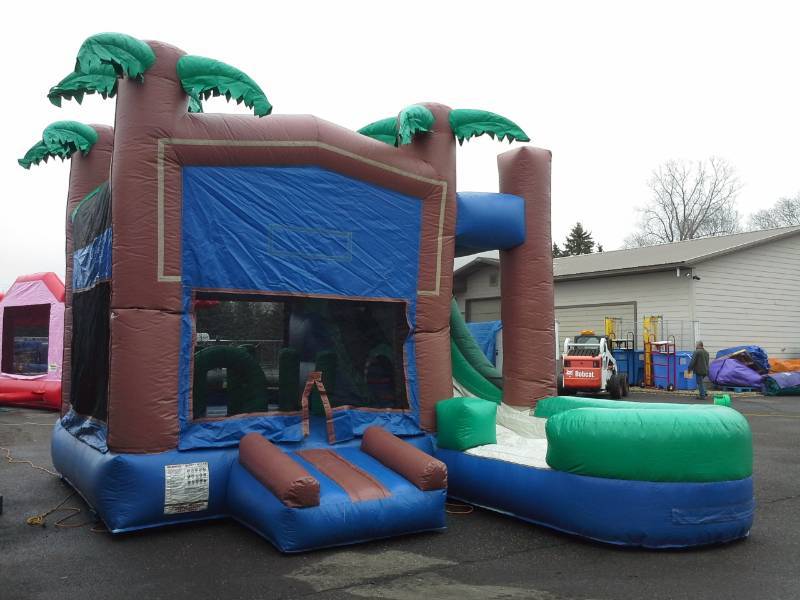 lot 52 image: 19 X 22 Treehouse Water Slide Combo Can be used Wet or Dry