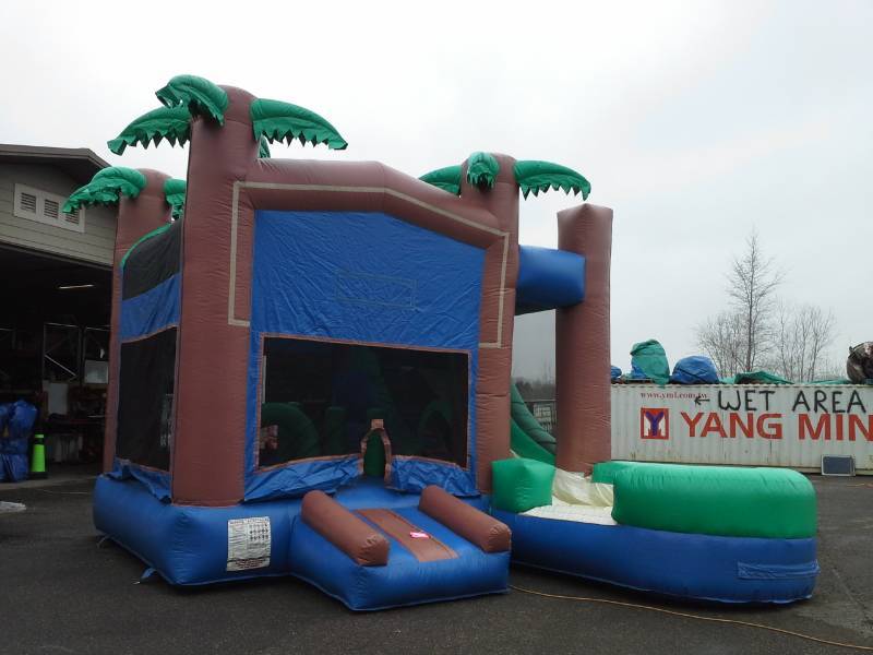 lot 56 image: 19 X 22 Treehouse Water Slide Combo Can be used Wet or Dry