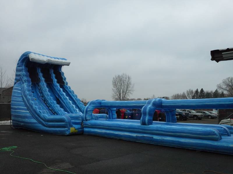 lot 5 image: 24 Blue Crush 2 Lane Water Slide with Slip and Slide
