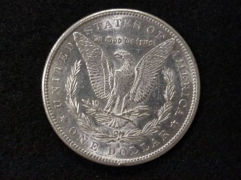 lot 6 image: 1880 S AU Morgan Silver Dollar...