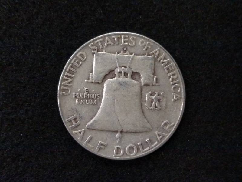 lot 92 image: 1958 D Franklin Silver Half Dollar...