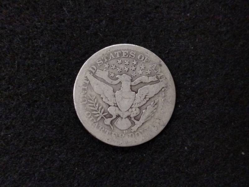 lot 103 image: 1910 D Barber Silver Quarter...