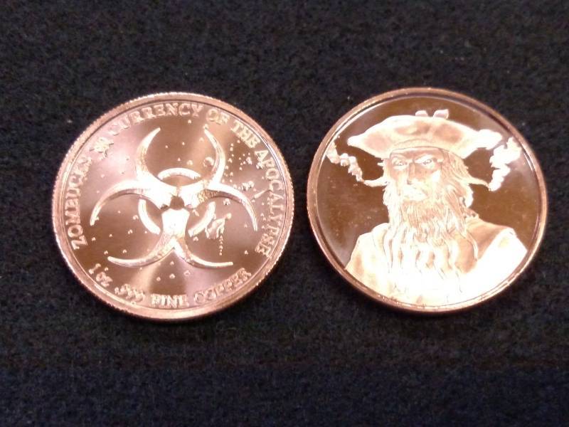 lot 121 image: (2) One Ounce .999 Copper Coins...