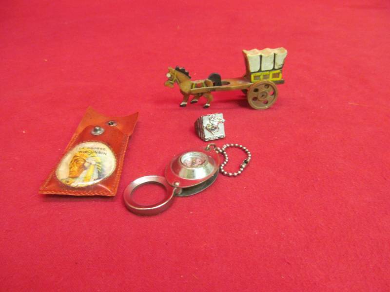 Vintage keychain, horse, ring