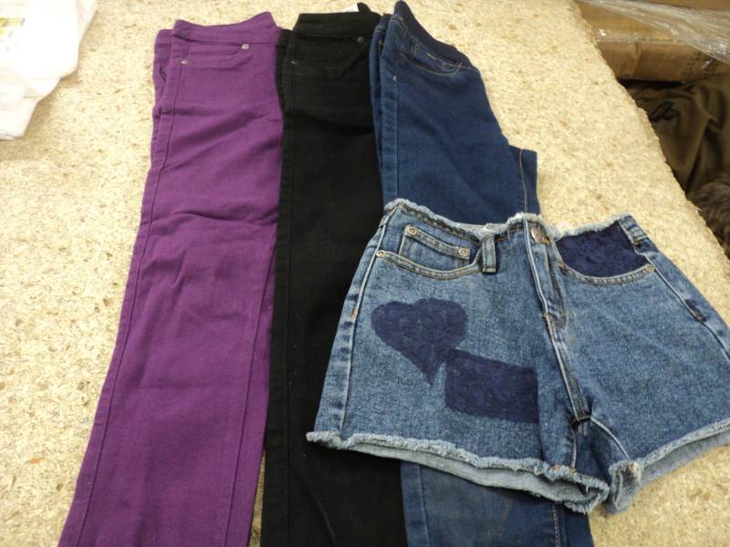 lot 105 image: 3 pairs Jeans and 1 pair Shorts si...