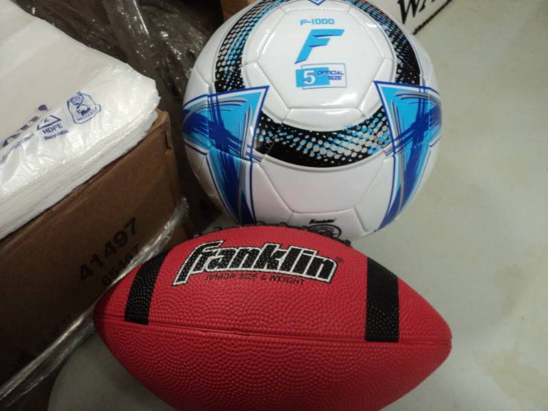 lot 68 image: Soccer and Franklin Football...