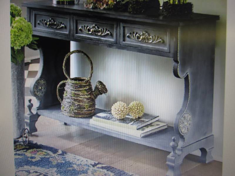 lot 11 image: Gray Ornate Console open box Retail...