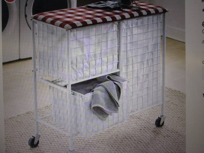 lot 37 image: Rolling Laundry Cart open box Retai...