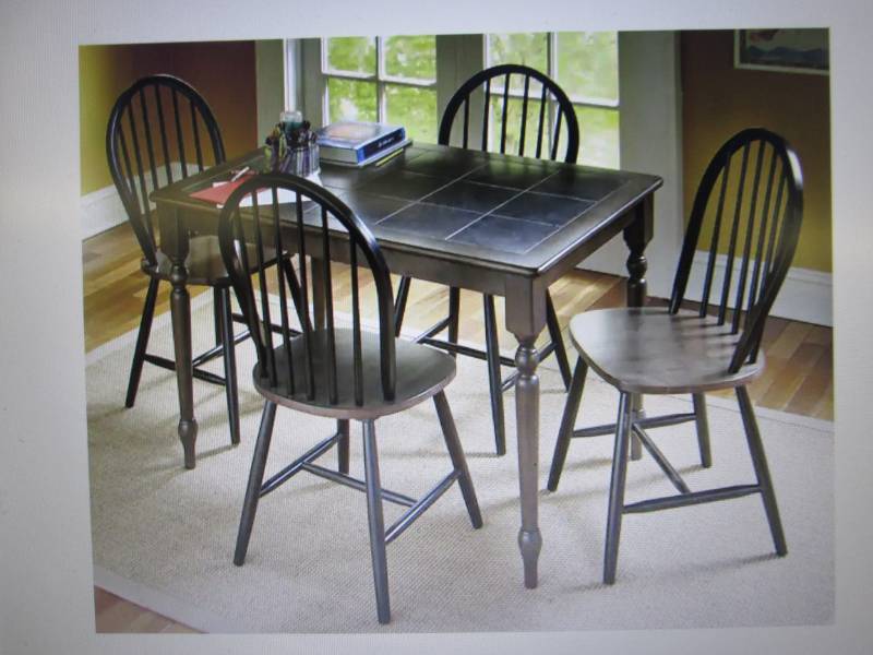 lot 48 image: Set of 4 Dining Chairs in Black Wal...