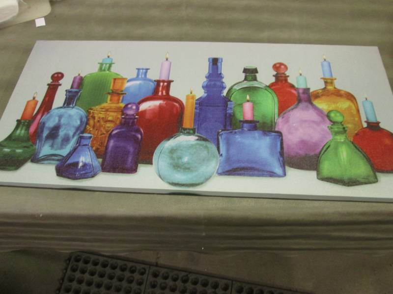 lot 59 image: Lit Jars Wall Art open box, unteste...