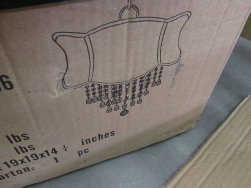 lot 64 image: Crystal Swag Lamp open box, unteste...