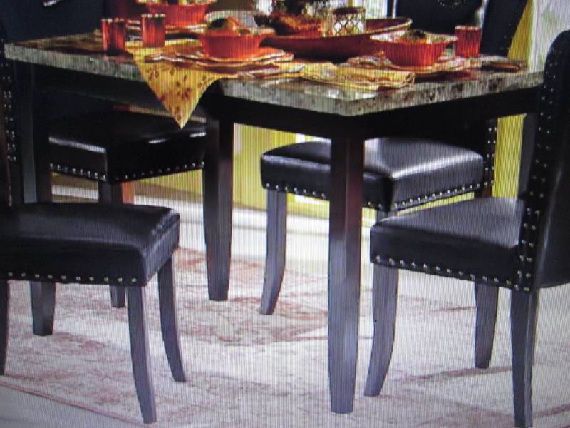 lot 71 image: Marble Dining Table open box Retail...