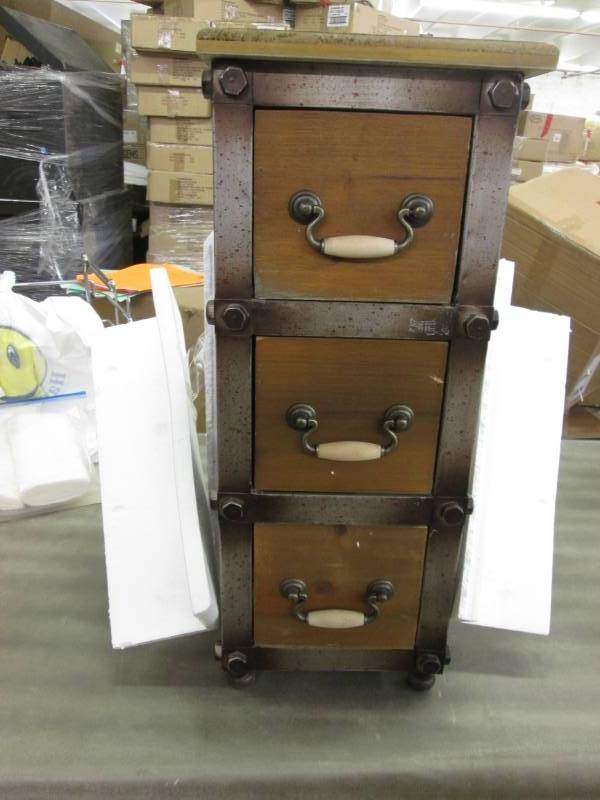 lot 75 image: 3-Drawer Cabinet open box, scuffed ...