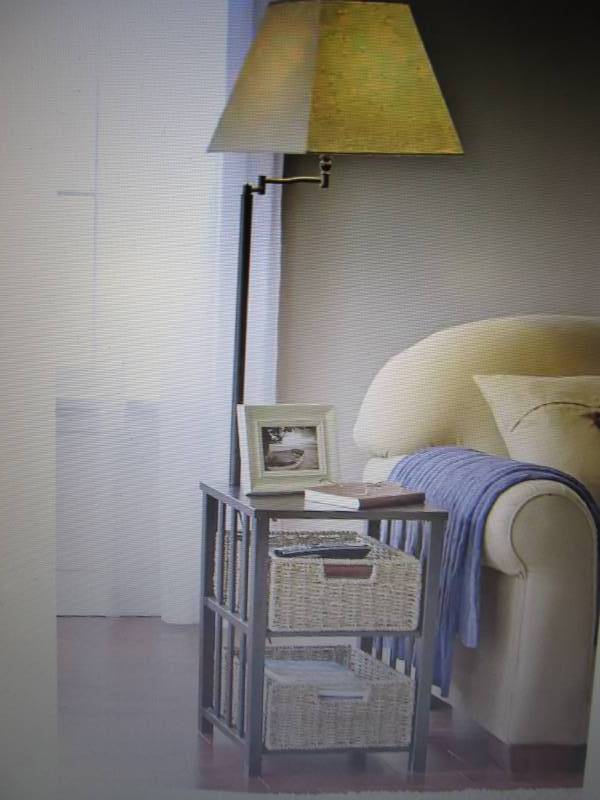 lot 76 image: Side Table Lamp with Basket Drawers...