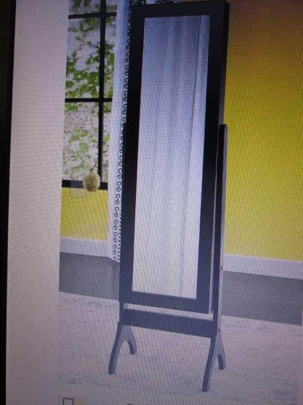 lot 92 image: Jewelry Cabinet with Mirror open bo...