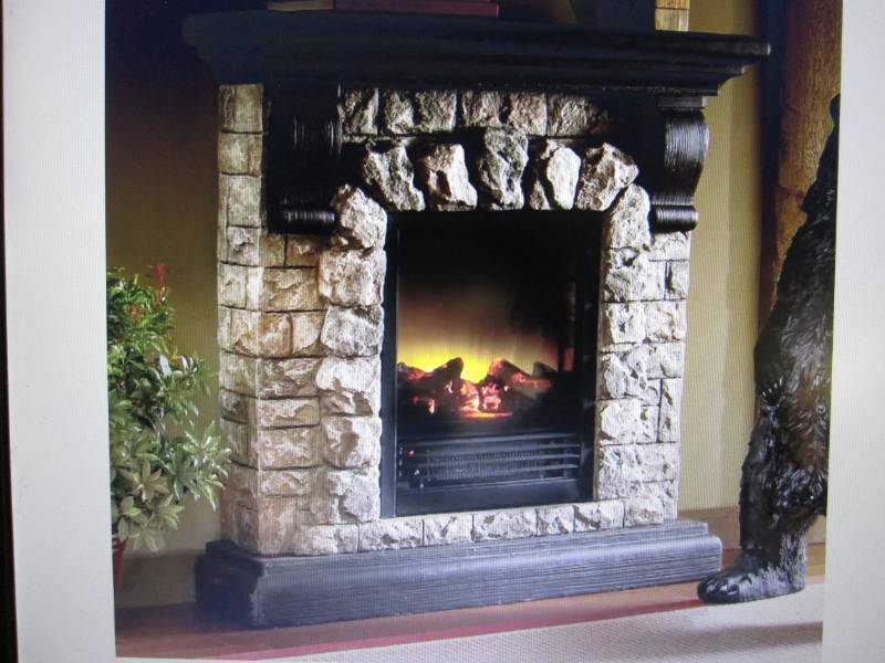 lot 116 image: Faux Stone Fireplace open box Retai...