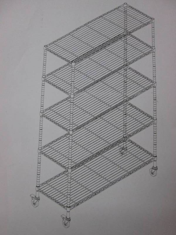 lot 121 image: 5 Tier Wide Mobile Shelf open box R...