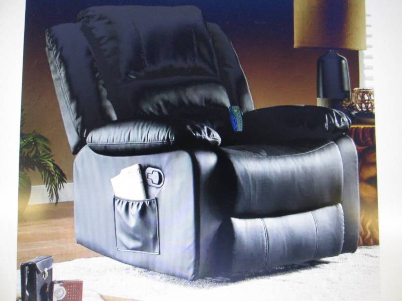 lot 131 image: Overstuffed Recliner with Massage o...