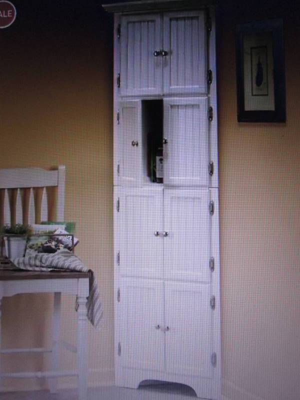 lot 143 image: 8-Door Corner Cabinet open box Reta...