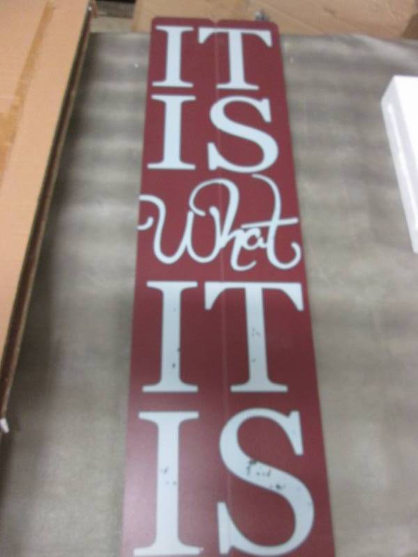 lot 148 image: It Is What It Is Plaque open box ...