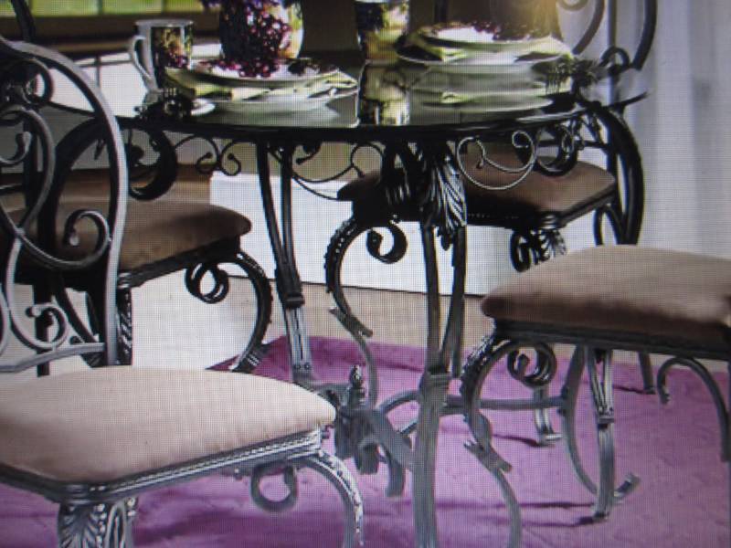 lot 155 image: Glass-Top Table open box Retail $19...