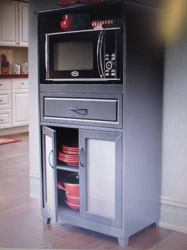 lot 170 image: Microwave Storage with Glass Door C...