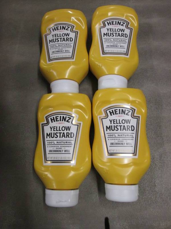 lot 180 image: Lot of 4 Heinz Yellow Mustard 20 oz...
