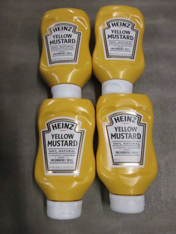 lot 181 image: Lot of 4 Heinz Yellow Mustard 20 oz...