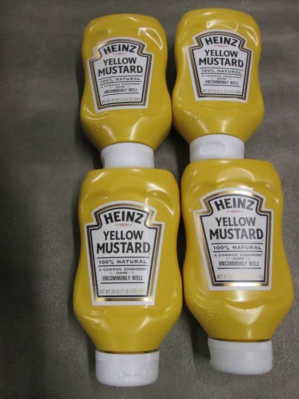 lot 182 image: Lot of 4 Heinz Yellow Mustard 20 oz...
