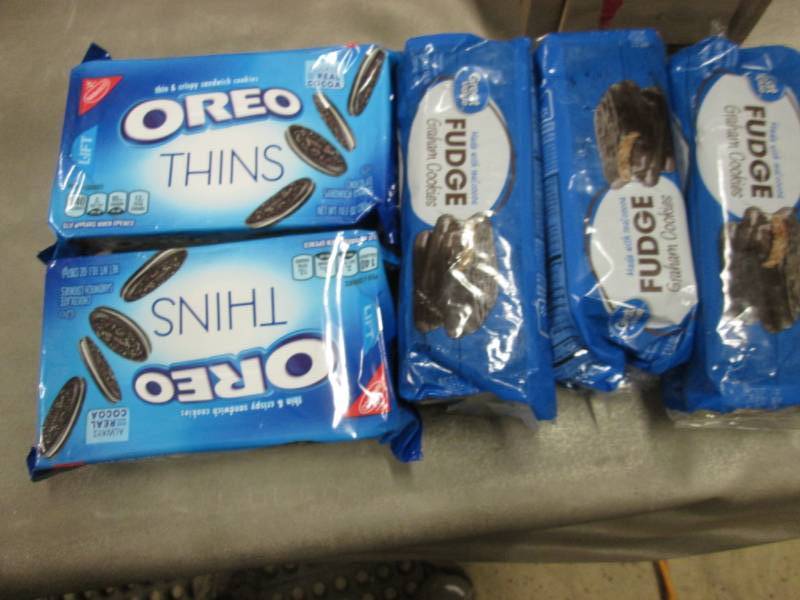 lot 200 image: 2 Pks Oreo Tin Cookies, 3 Pks Great...