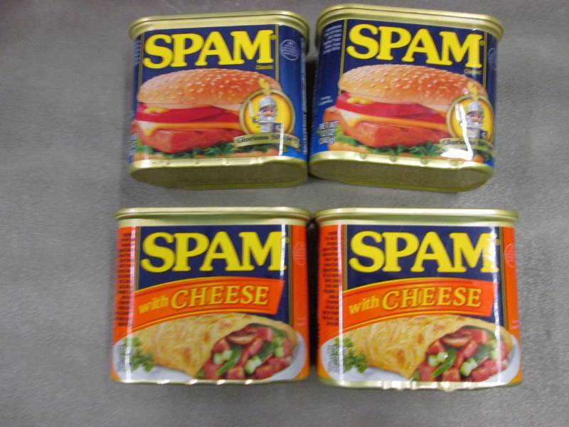 lot 222 image: 4 Cans Spam Best Date 1-2019, 9-201...
