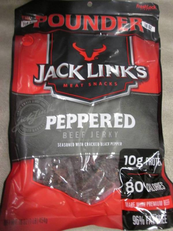 lot 303 image: 1 lb Bag Jack Links Peppered Beef J...