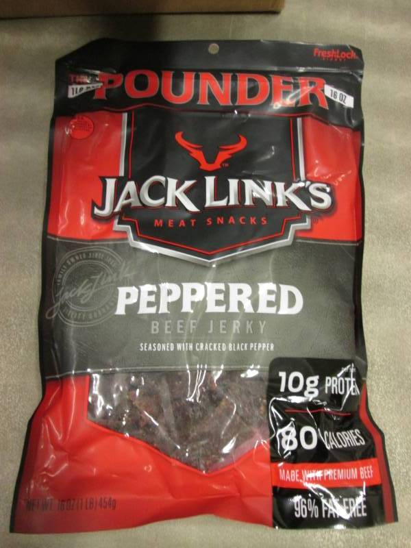 lot 304 image: 1 lb Bag Jack Links Peppered Beef J...