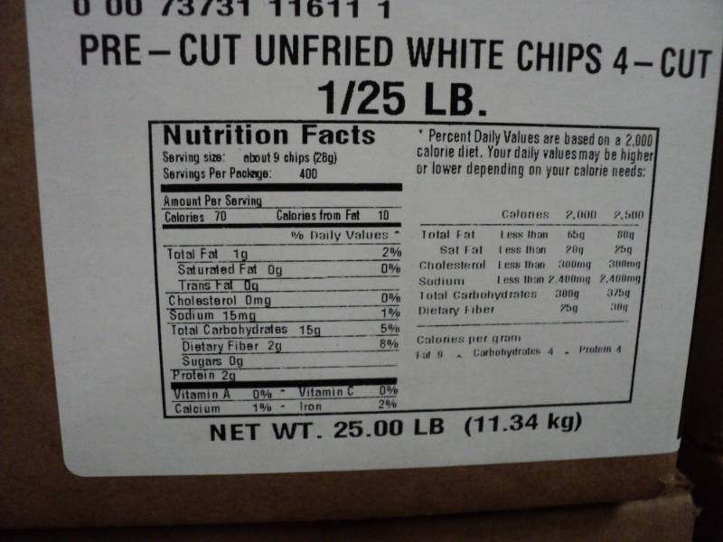 lot 179 image: Case of Pre- Cut Unfried White Chip...