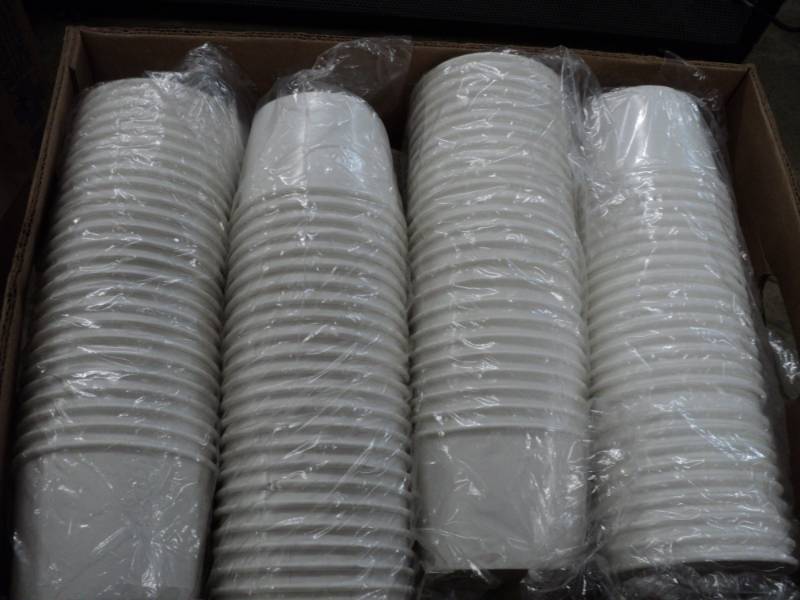 lot 203 image: Box of 200 Soup Containers...